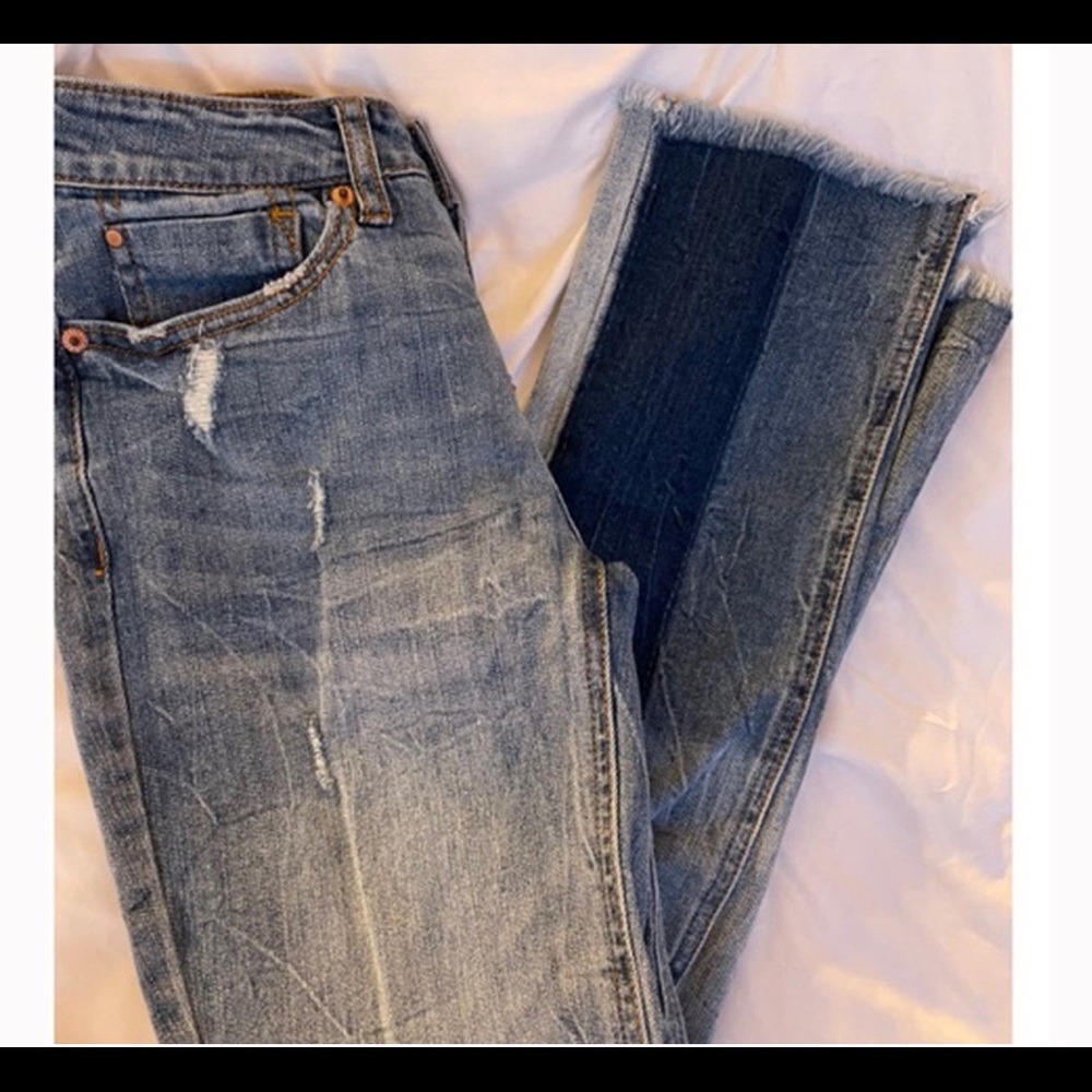 two toned mom jeans